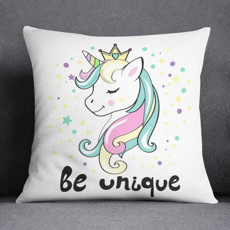Pink Unicorn Cushion Cover