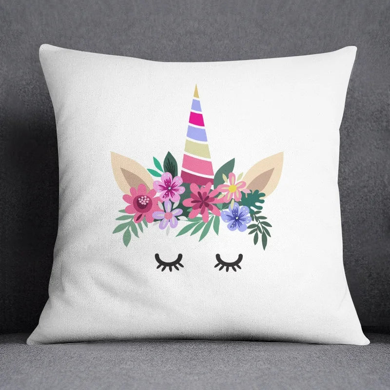 Pink Unicorn Cushion Cover
