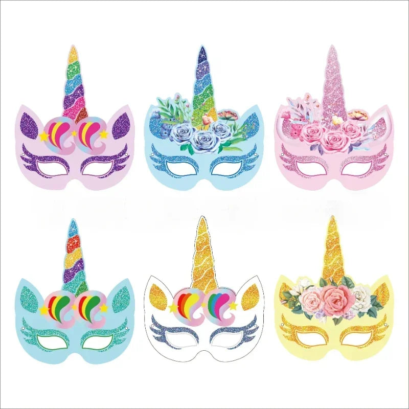 🦄 6pcs/12pcs Unicorn Party Masks