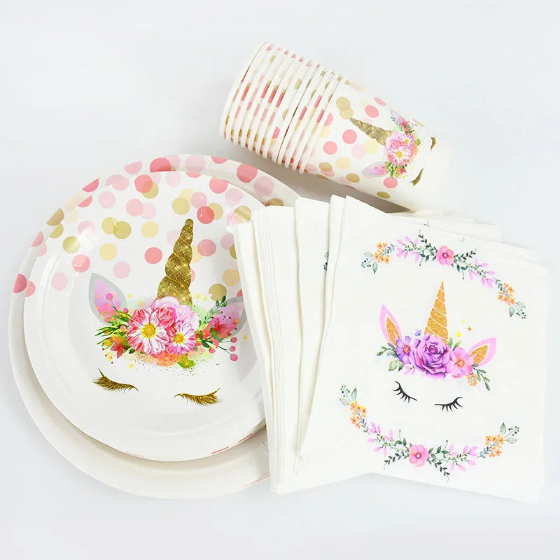 Unicorn Birthday Party Tableware Set