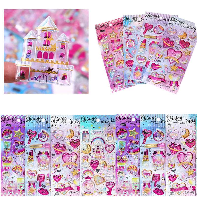 3D Sequin Unicorn Stickers