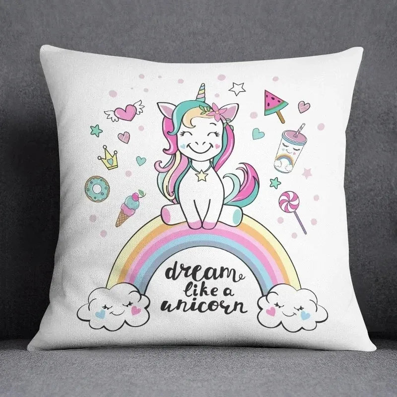Rainbow Unicorn Pillowcase Cover