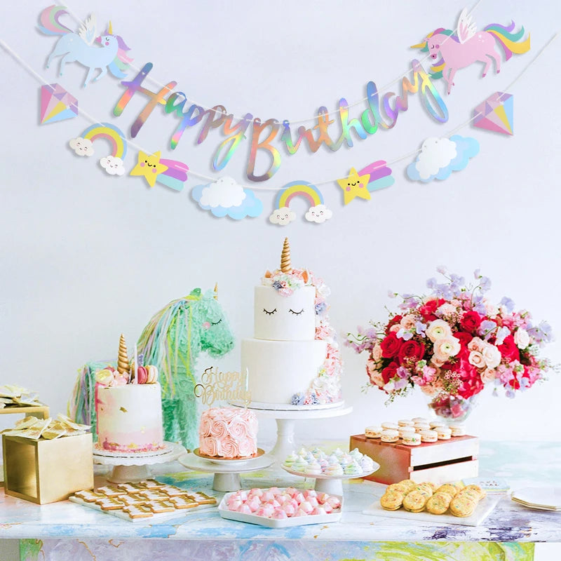 Unicorn Happy Birthday Garland