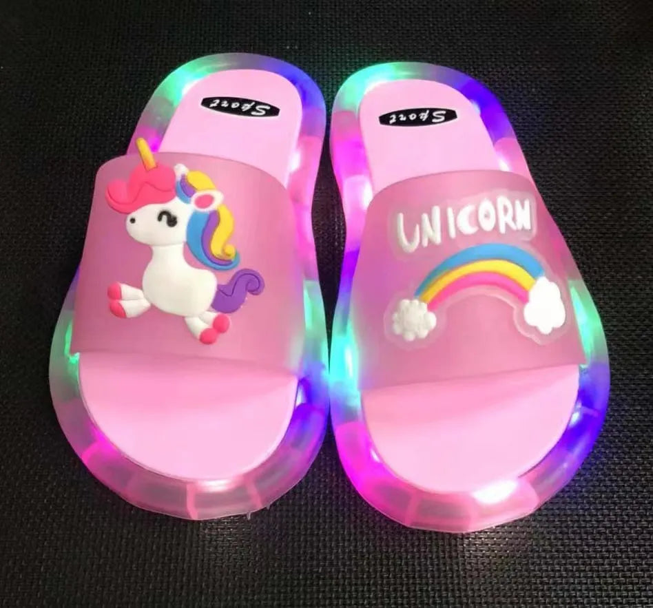 Cartoon Lighted Kids Slippers