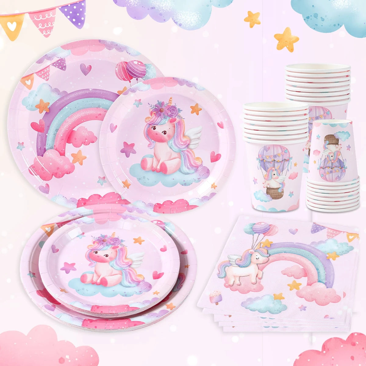 Unicorn Party Disposable Tableware Set
