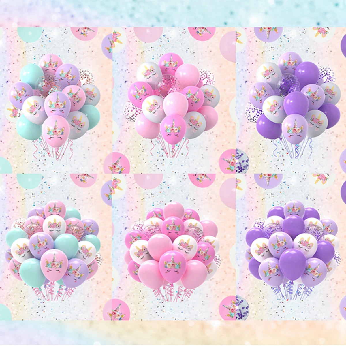 Unicorn Theme Latex Balloons