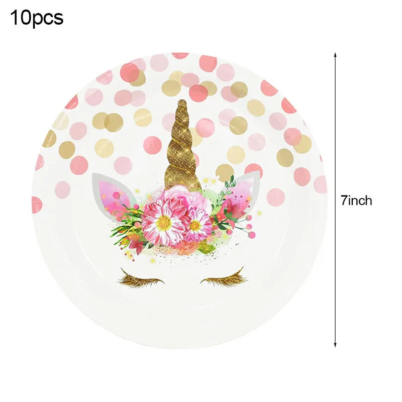 Unicorn Birthday Party Tableware Set