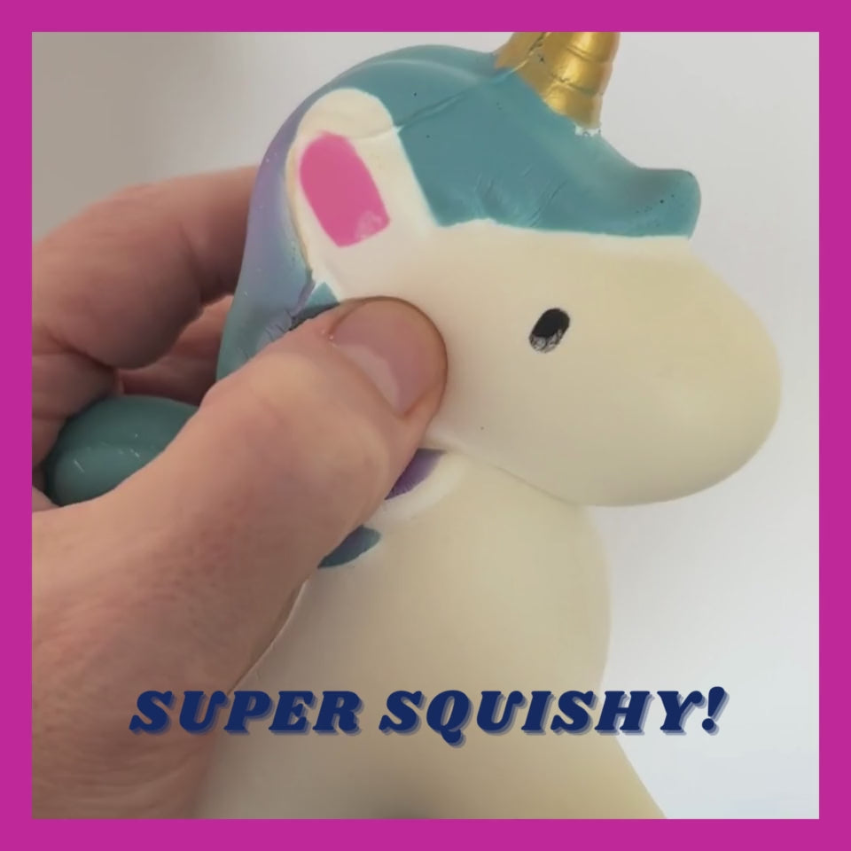 Unicorn toy being squished
