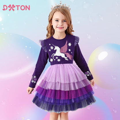 Girls' Winter Unicorn Tutu Dress