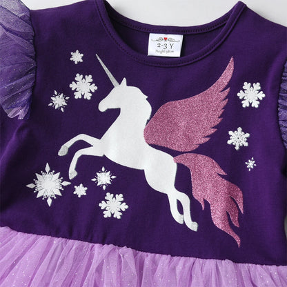 Girls' Winter Unicorn Tutu Dress