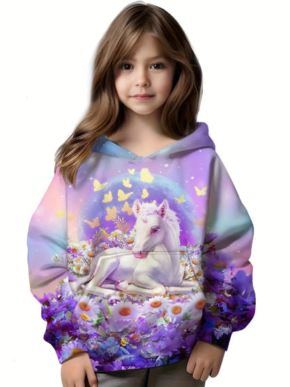 Girls 3D Cartoon Sweatshirt