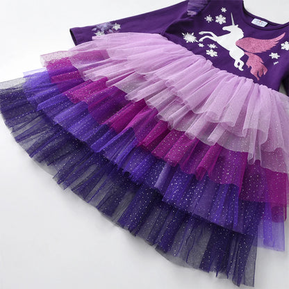 Girls' Winter Unicorn Tutu Dress