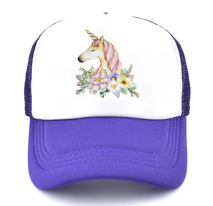 Girls Unicorn Trucker Cap