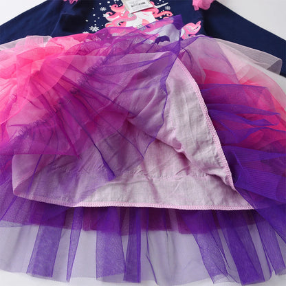 Girls' Winter Unicorn Tutu Dress