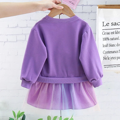 Girls' Unicorn Long Sleeve Dress
